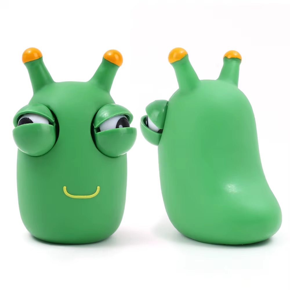 Peekaboo Green Worm – Funny Squeeze Fidget Toy