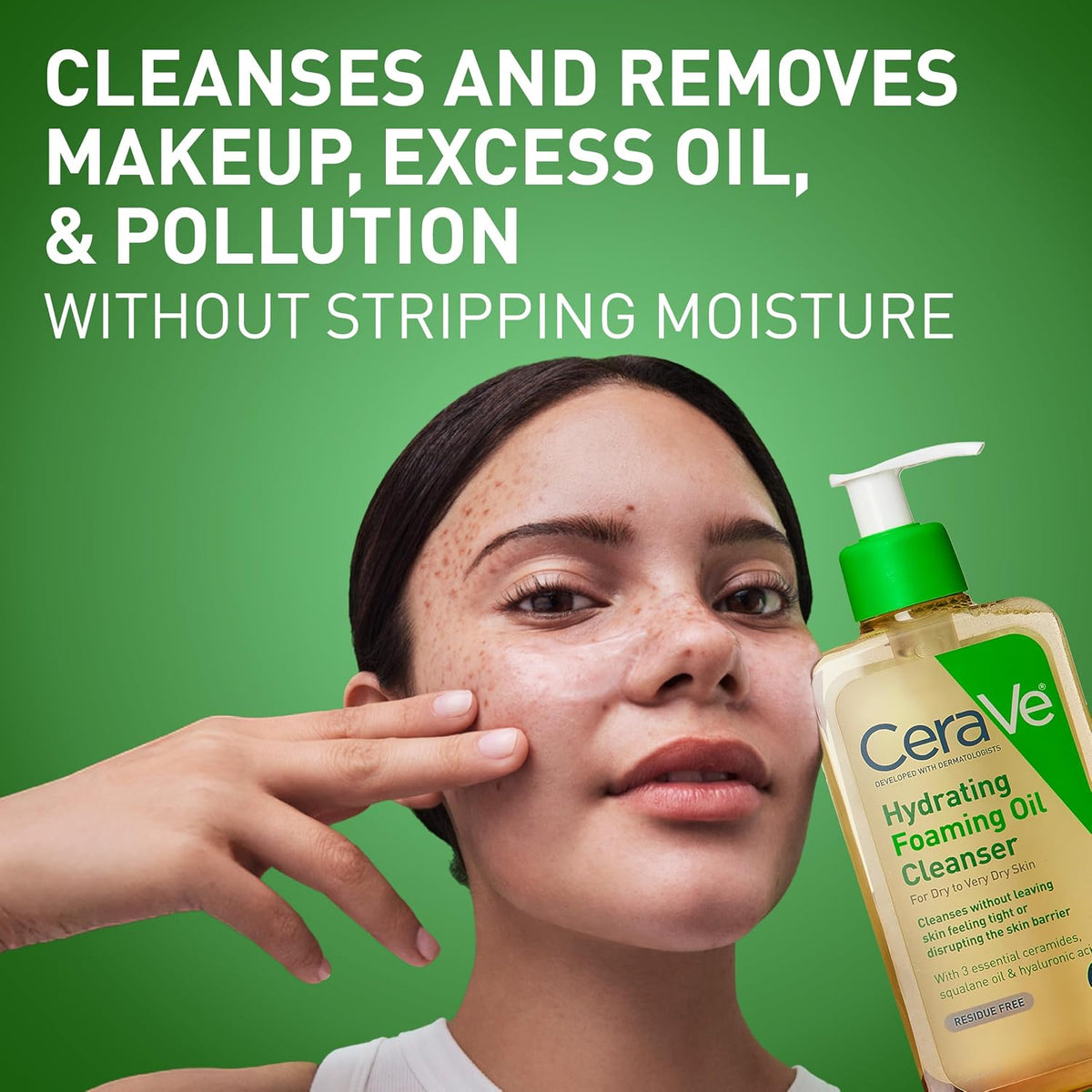 CeraVe Hydrating Foaming Oil Cleanser — Gentle Daily Wash for Dry, Sensitive & Eczema-Prone Skin (19oz)