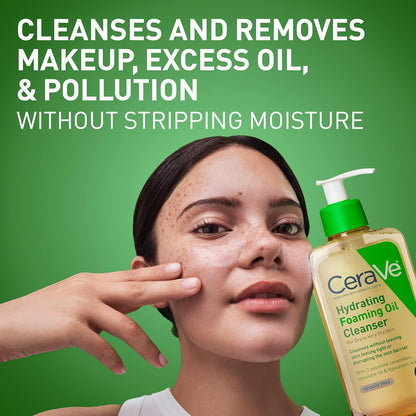 CeraVe Hydrating Foaming Oil Cleanser — Gentle Daily Wash for Dry, Sensitive & Eczema-Prone Skin (19oz)