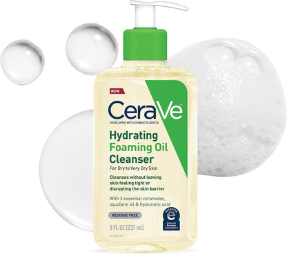 CeraVe Hydrating Foaming Oil Cleanser — Gentle Daily Wash for Dry, Sensitive & Eczema-Prone Skin (19oz)