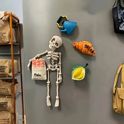 Poseable Skeleton Fridge Magnet – Halloween Kitchen Decor