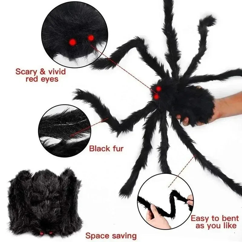 Giant Fuzzy Spider – Poseable Halloween Decoration