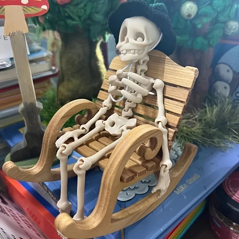 Poseable Skeleton Fridge Magnet – Halloween Kitchen Decor