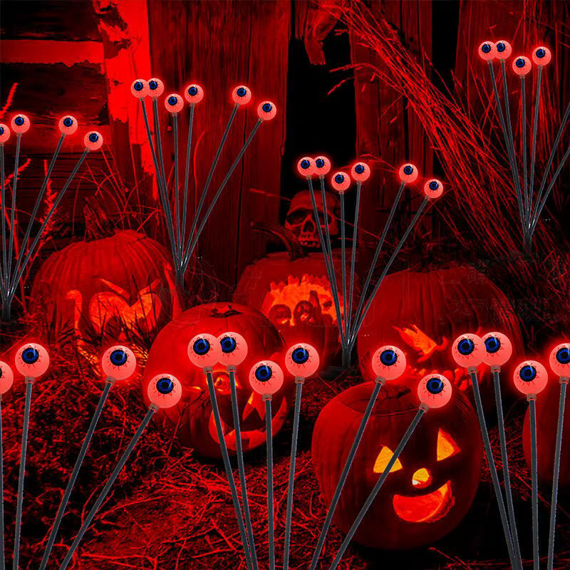 Halloween Outdoor Solar Eyeball Garden Lights Waterproof Purple Green Red LED Lawn Lights Yard Terraces Balcony Horror Decor