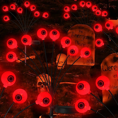 Halloween Outdoor Solar Eyeball Garden Lights Waterproof Purple Green Red LED Lawn Lights Yard Terraces Balcony Horror Decor