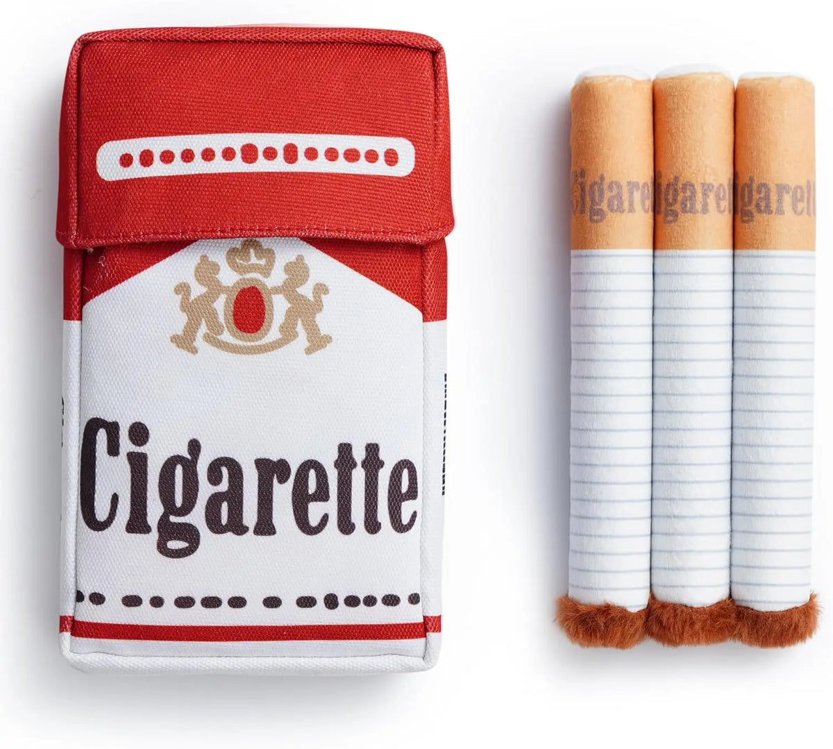 Cigarette Pack Squeaky Dog Toy – Funny Plush Gift