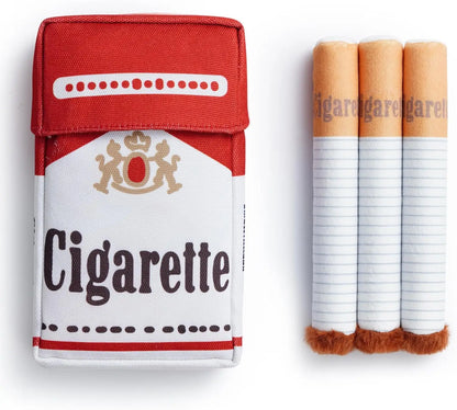 Cigarette Pack Squeaky Dog Toy – Funny Plush Gift