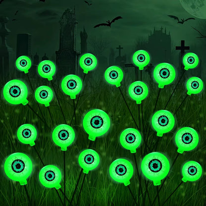 Halloween Outdoor Solar Eyeball Garden Lights Waterproof Purple Green Red LED Lawn Lights Yard Terraces Balcony Horror Decor