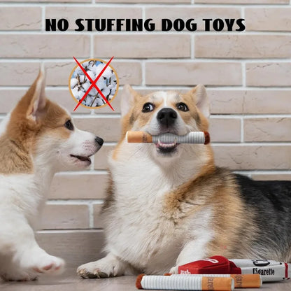 Cigarette Pack Squeaky Dog Toy – Funny Plush Gift