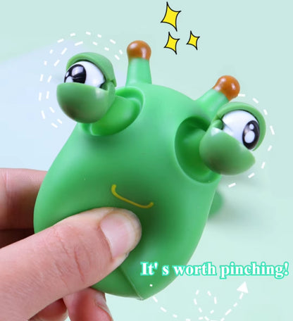 Peekaboo Green Worm – Funny Squeeze Fidget Toy