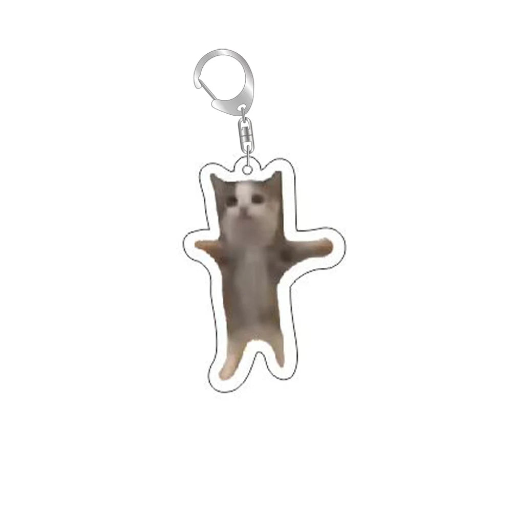 Funny Cat Meme Keychain – Bag Charm