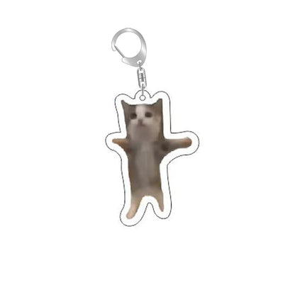 Funny Cat Meme Keychain – Bag Charm