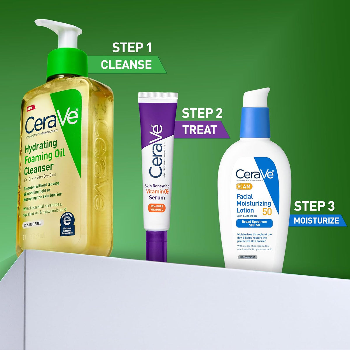 CeraVe Hydrating Foaming Oil Cleanser — Gentle Daily Wash for Dry, Sensitive & Eczema-Prone Skin (19oz)