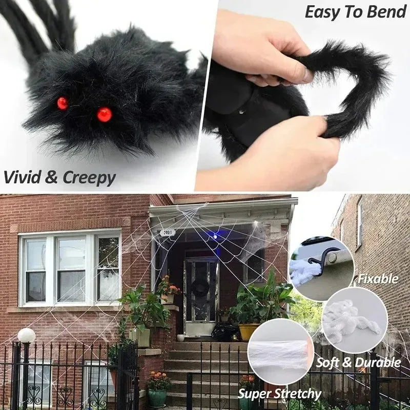 Giant Fuzzy Spider – Poseable Halloween Decoration